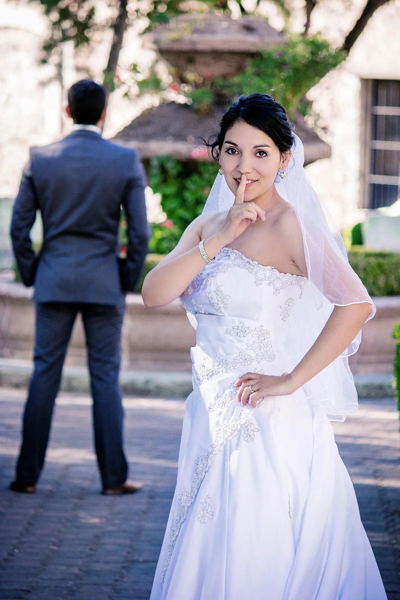 Editorial bride and groom wedding portrait in Virtual Wedding Live Streaming DC | Adore Moments