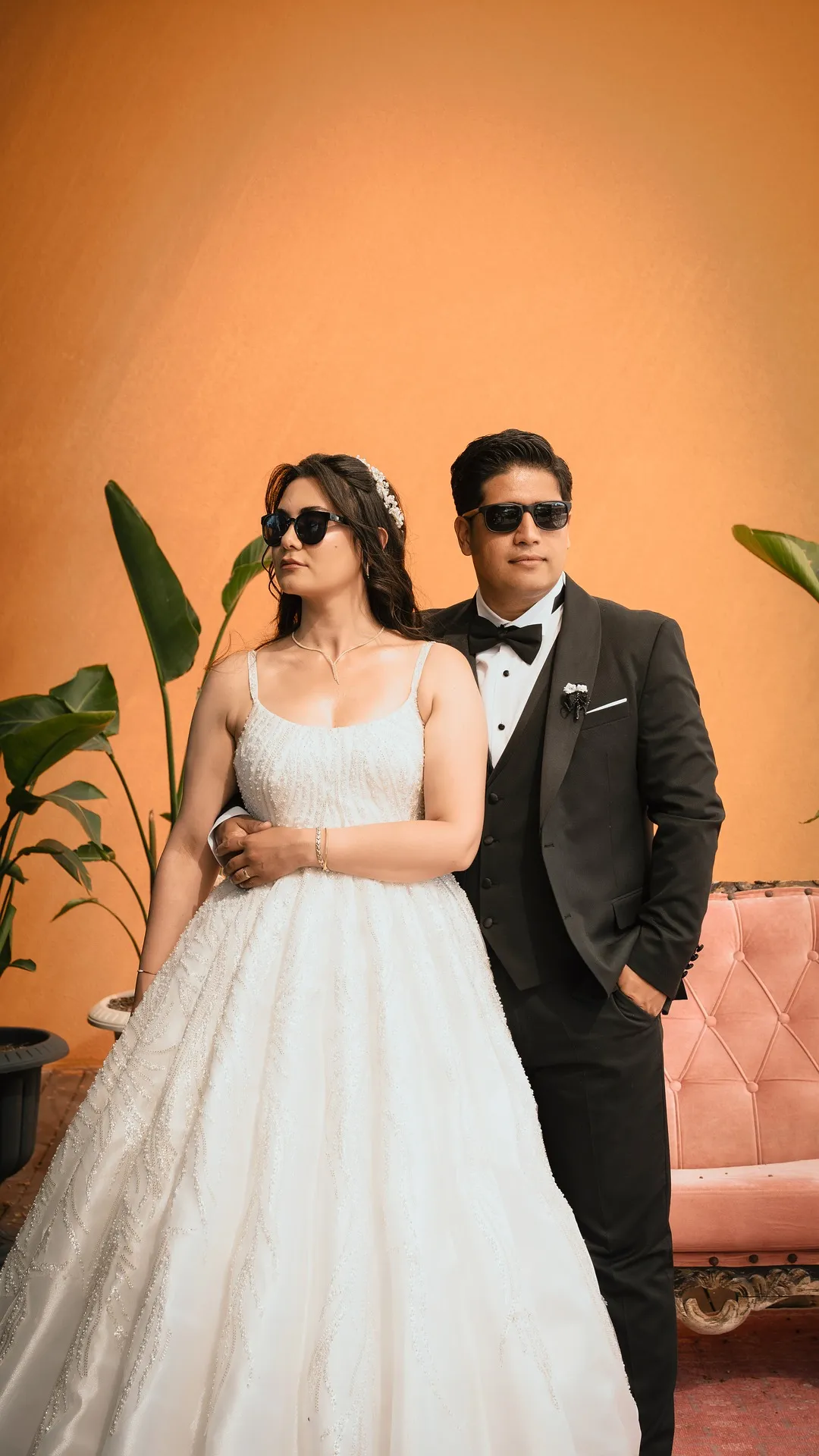 Editorial bride and groom wedding portrait in Old Town Alexandria Wedding Photographer VA | Adore Moments