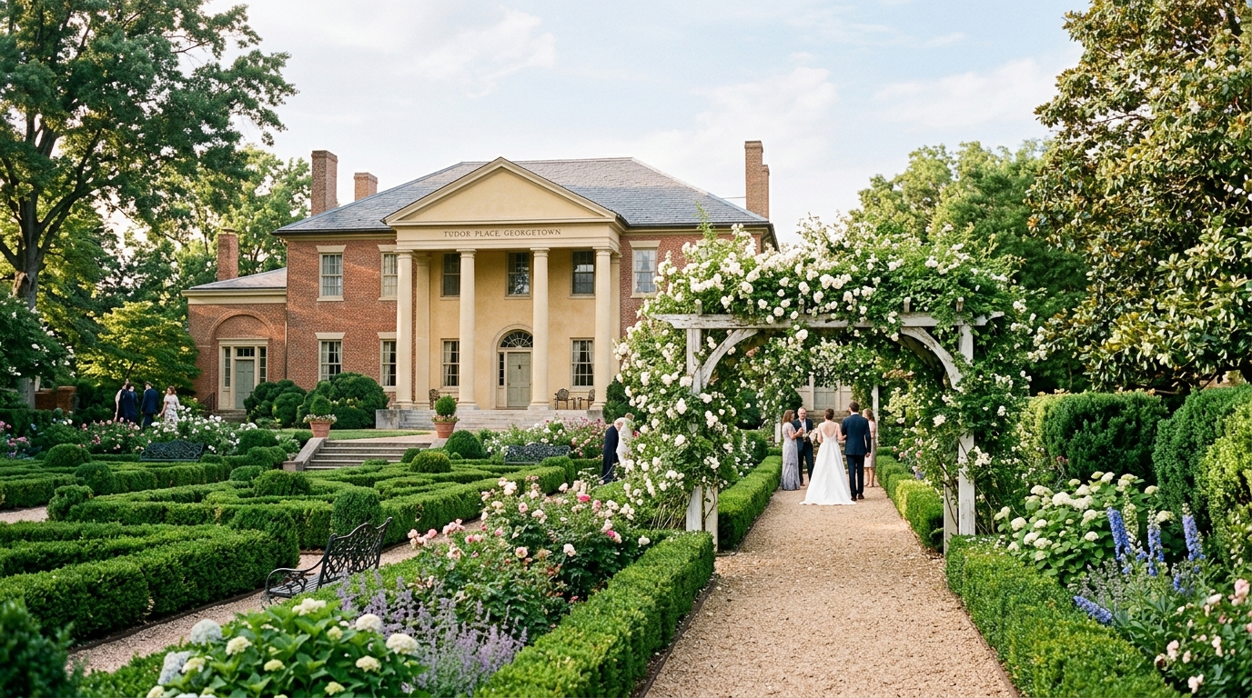 Outdoor ceremony at Tudor Place Georgetown